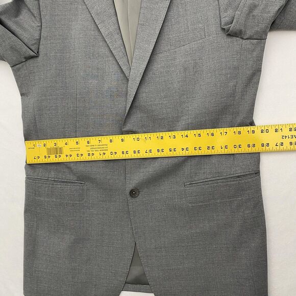 Theory Gray Blazer Sport Coat Wool Blend Notch Lapel 2 Button Mens 44 Long - Picture 13 of 16